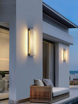 Modern Black Rectangle Wall Light – Ribbed Sconce for Porch