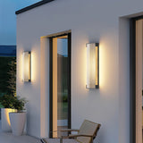 Modern Black Rectangle Wall Light – Ribbed Sconce for Porch