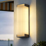 Modern Black Rectangle Wall Light – Ribbed Sconce for Porch