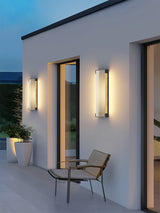Modern Black Rectangle Wall Light – Ribbed Sconce for Porch