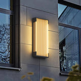 Modern Black Rectangle Wall Light – Ribbed Sconce for Porch