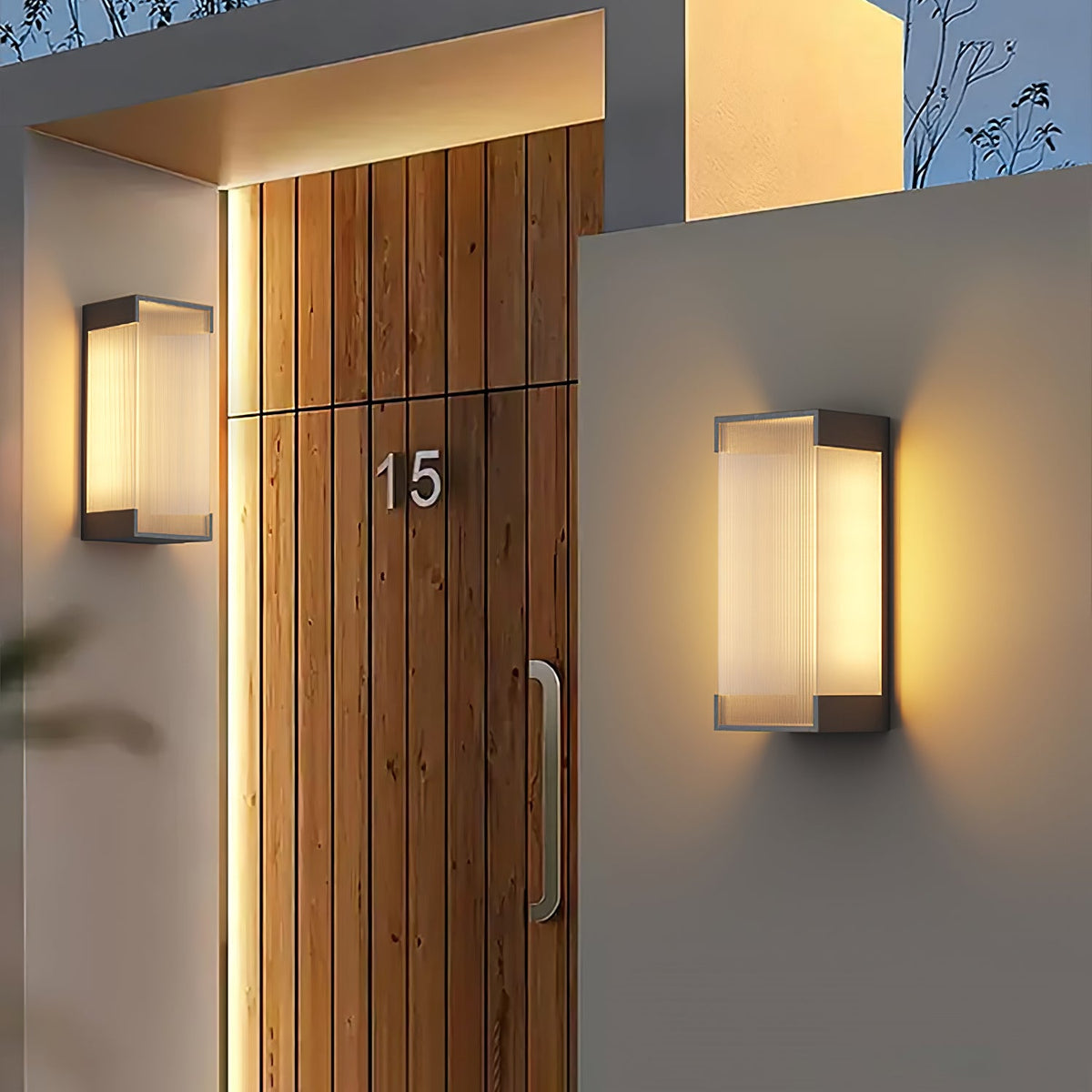 Modern Black Rectangle Wall Light – Ribbed Sconce for Porch