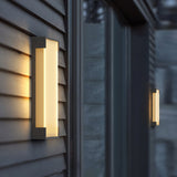 Modern Black Rectangle Wall Light – Ribbed Sconce for Porch