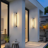 Modern Black Rectangle Wall Light – Ribbed Sconce for Porch