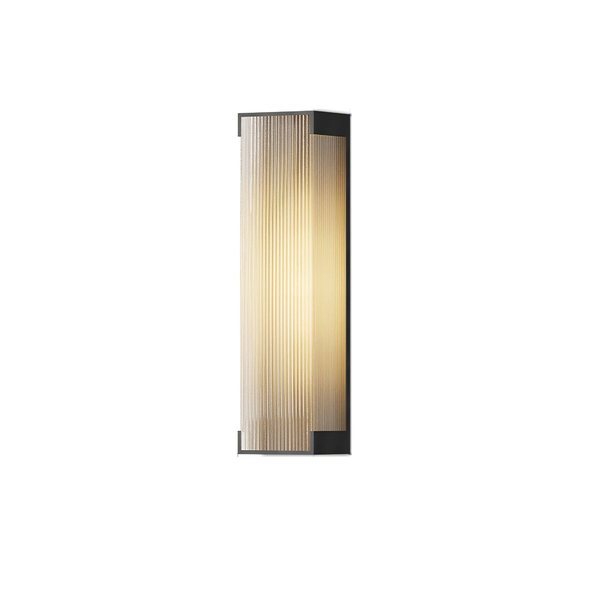 Modern Black Rectangle Wall Light – Ribbed Sconce for Porch