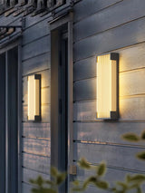 Modern Black Rectangle Wall Light – Ribbed Sconce for Porch