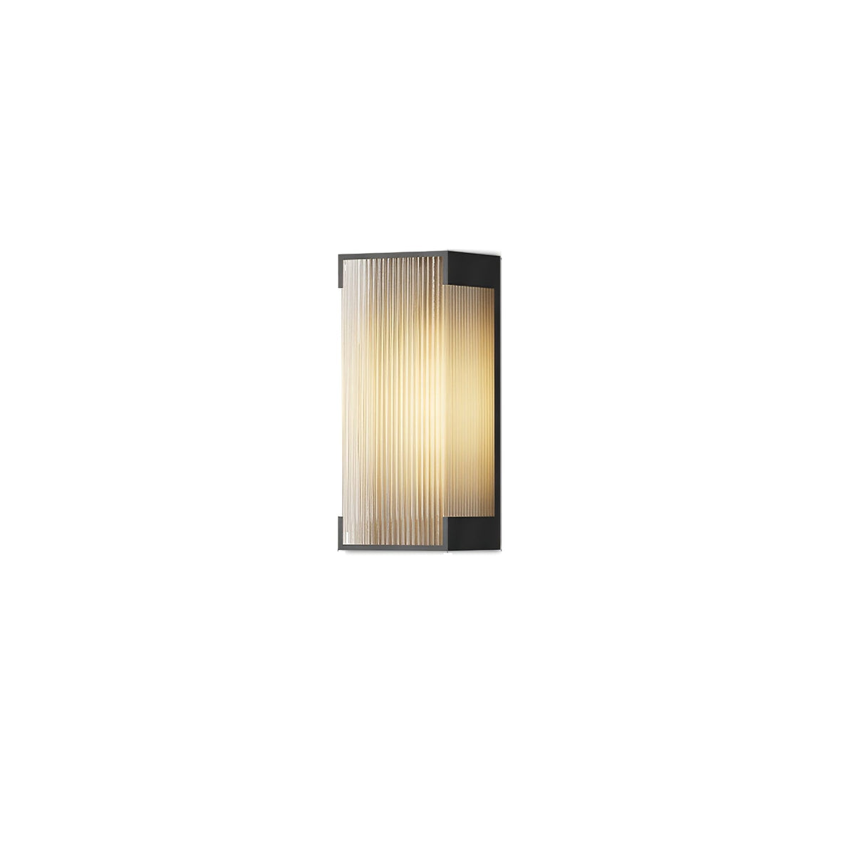 Modern Black Rectangle Wall Light – Ribbed Sconce for Porch