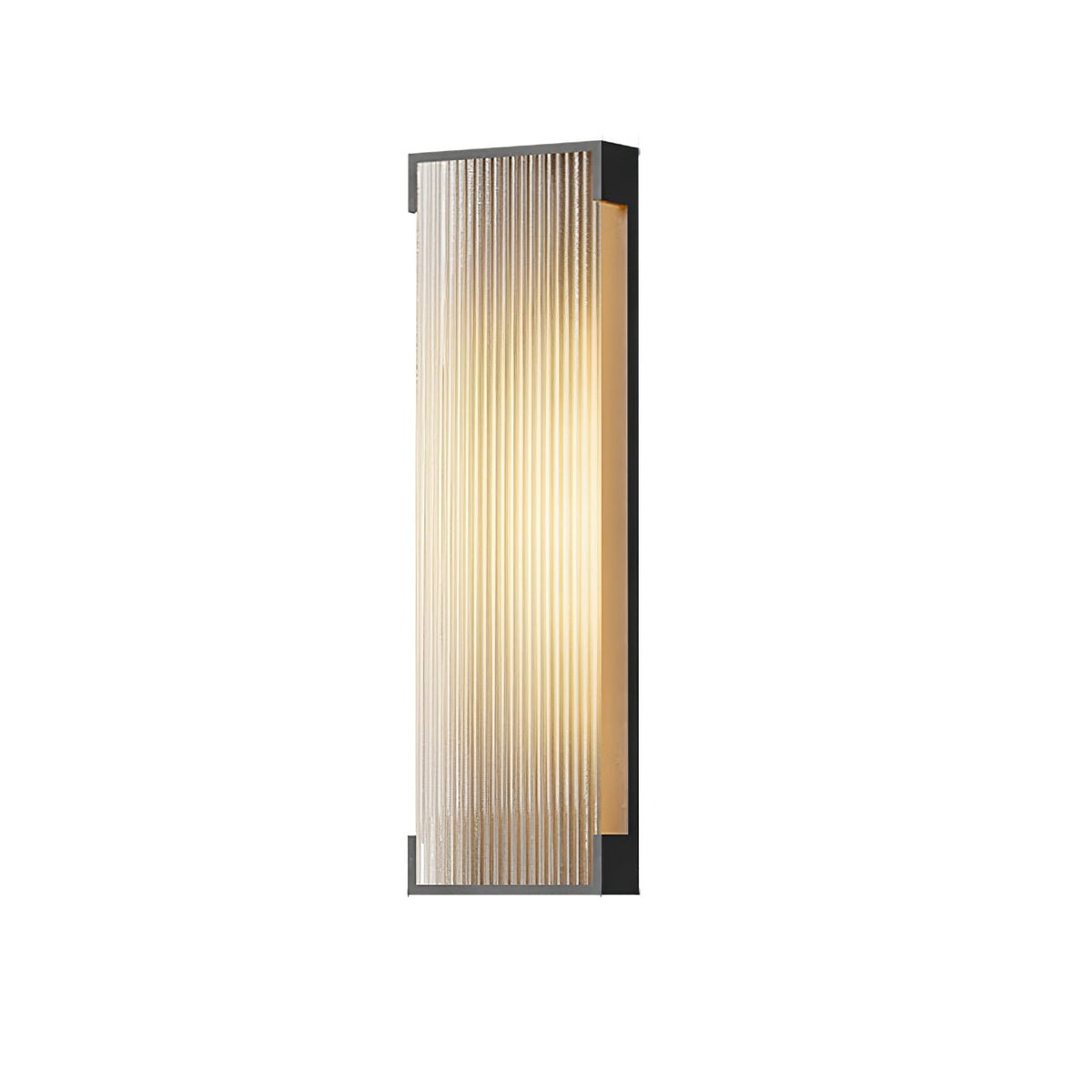 Modern Black Rectangle Wall Light – Ribbed Sconce for Porch