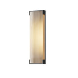 Modern Black Rectangle Wall Light – Ribbed Sconce for Porch