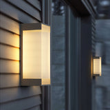Modern Black Rectangle Wall Light – Ribbed Sconce for Porch