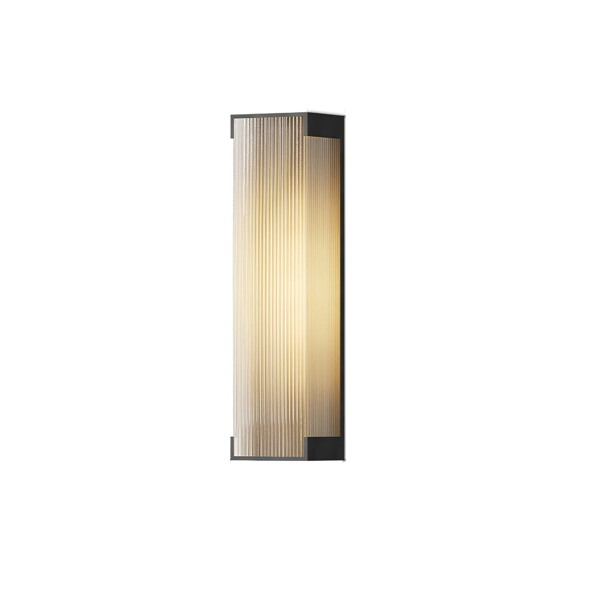 Modern Black Rectangle Wall Light – Ribbed Sconce for Porch