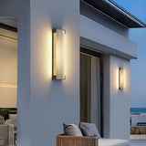 Modern Black Rectangle Wall Light – Ribbed Sconce for Porch