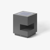 Modern Black Square Post Light – Solar Cube Light for Fence