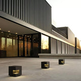 Modern Black Square Post Light – Solar Cube Light for Fence