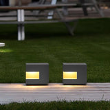 Modern Black Square Post Light – Solar Cube Light for Fence