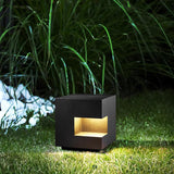 Modern Black Square Post Light – Solar Cube Light for Fence
