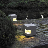 Modern Black Square Post Light – Solar Cube Light for Fence
