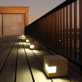 Modern Black Square Post Light – Solar Cube Light for Fence