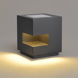 Modern Black Square Post Light – Solar Cube Light for Fence