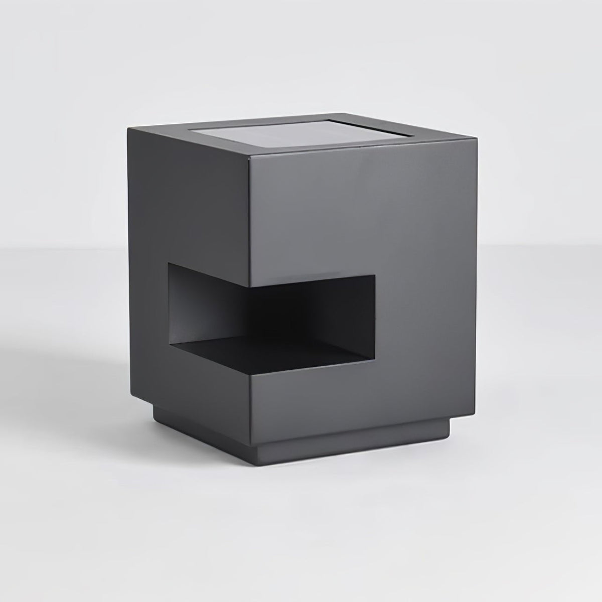 Modern Black Square Post Light – Solar Cube Light for Fence