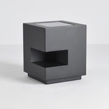 Modern Black Square Post Light – Solar Cube Light for Fence