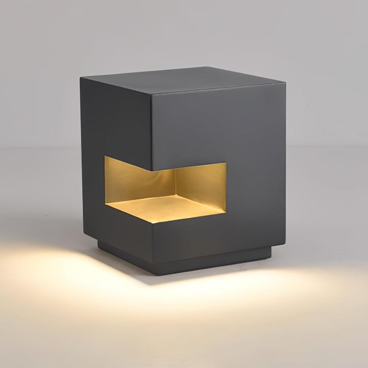 Modern Black Square Post Light – Solar Cube Light for Fence