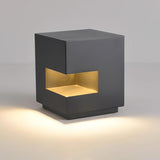 Modern Black Square Post Light – Solar Cube Light for Fence