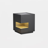 Modern Black Square Post Light – Solar Cube Light for Fence