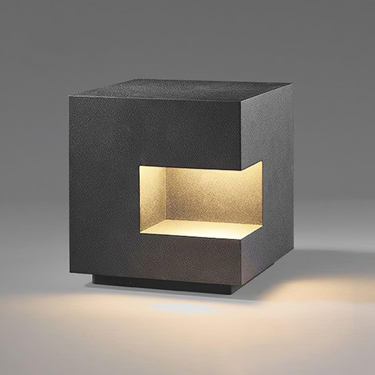Modern Black Square Post Light – Solar Cube Light for Fence