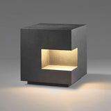 Modern Black Square Post Light – Solar Cube Light for Fence
