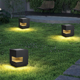 Modern Black Square Post Light – Solar Cube Light for Fence