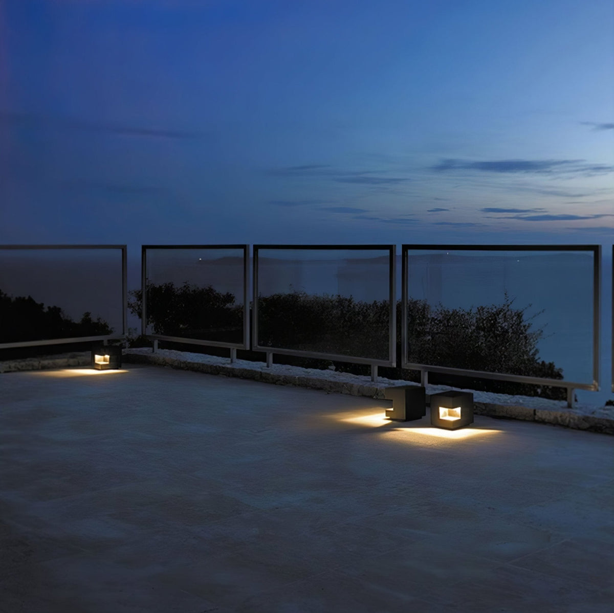 Modern Black Square Post Light – Solar Cube Light for Fence