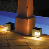 Modern Black Square Post Light – Solar Cube Light for Fence