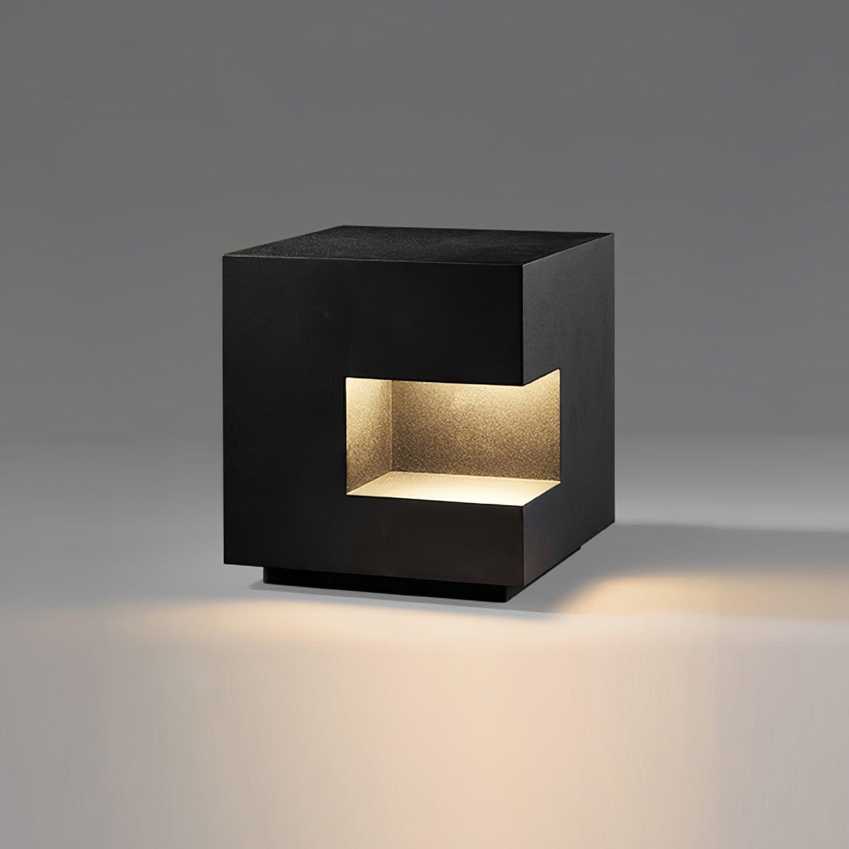Modern Black Square Post Light – Solar Cube Light for Fence