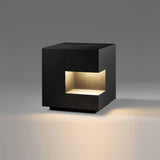 Modern Black Square Post Light – Solar Cube Light for Fence