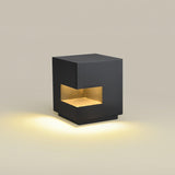 Modern Black Square Post Light – Solar Cube Light for Fence