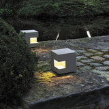 Modern Black Square Post Light – Solar Cube Light for Fence