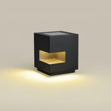Modern Black Square Post Light – Solar Cube Light for Fence