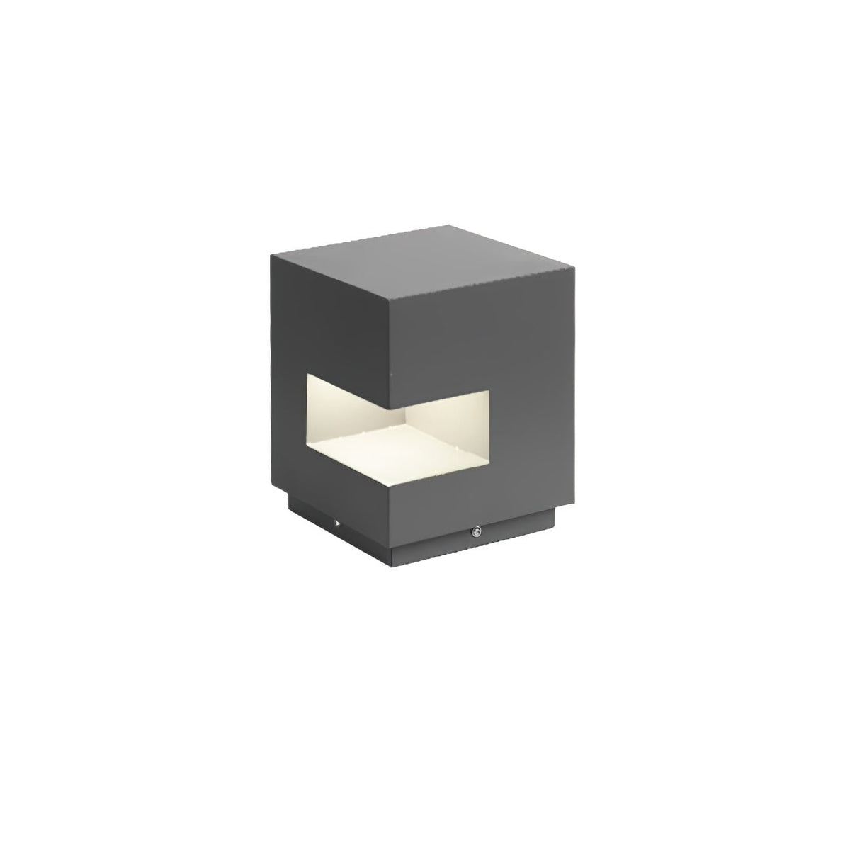 Modern Black Square Post Light – Solar Cube Light for Fence