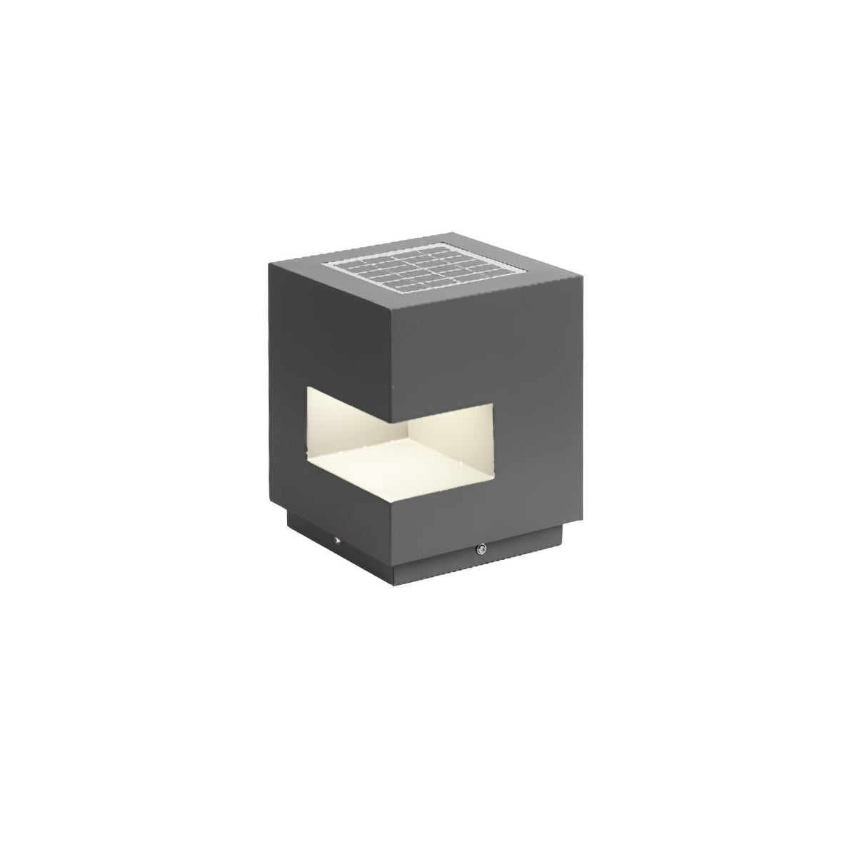 Modern Black Square Post Light – Solar Cube Light for Fence