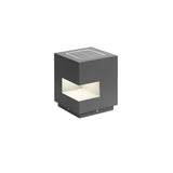 Modern Black Square Post Light – Solar Cube Light for Fence