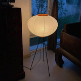 Japandi White Rice Paper Floor Lamp – Bamboo Rib