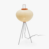 Japandi White Rice Paper Floor Lamp – Bamboo Rib