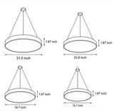 Fenoss LED Ring Pendant Light Modern Hanging Dining Room and Office Chandelier