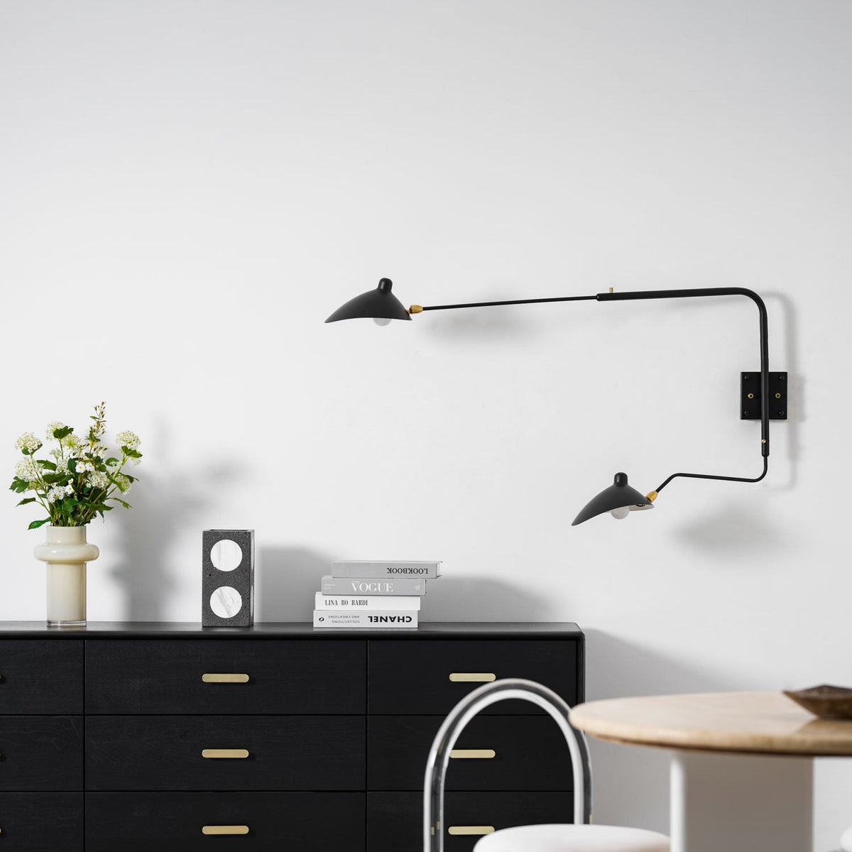Mid-Century Metal Wall Sconce – Rotating Swing Arm