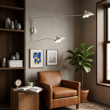 Mid-Century Metal Wall Sconce – Rotating Swing Arm