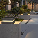 Modern Grey Square Post Light – Low Pillar Light for Gate