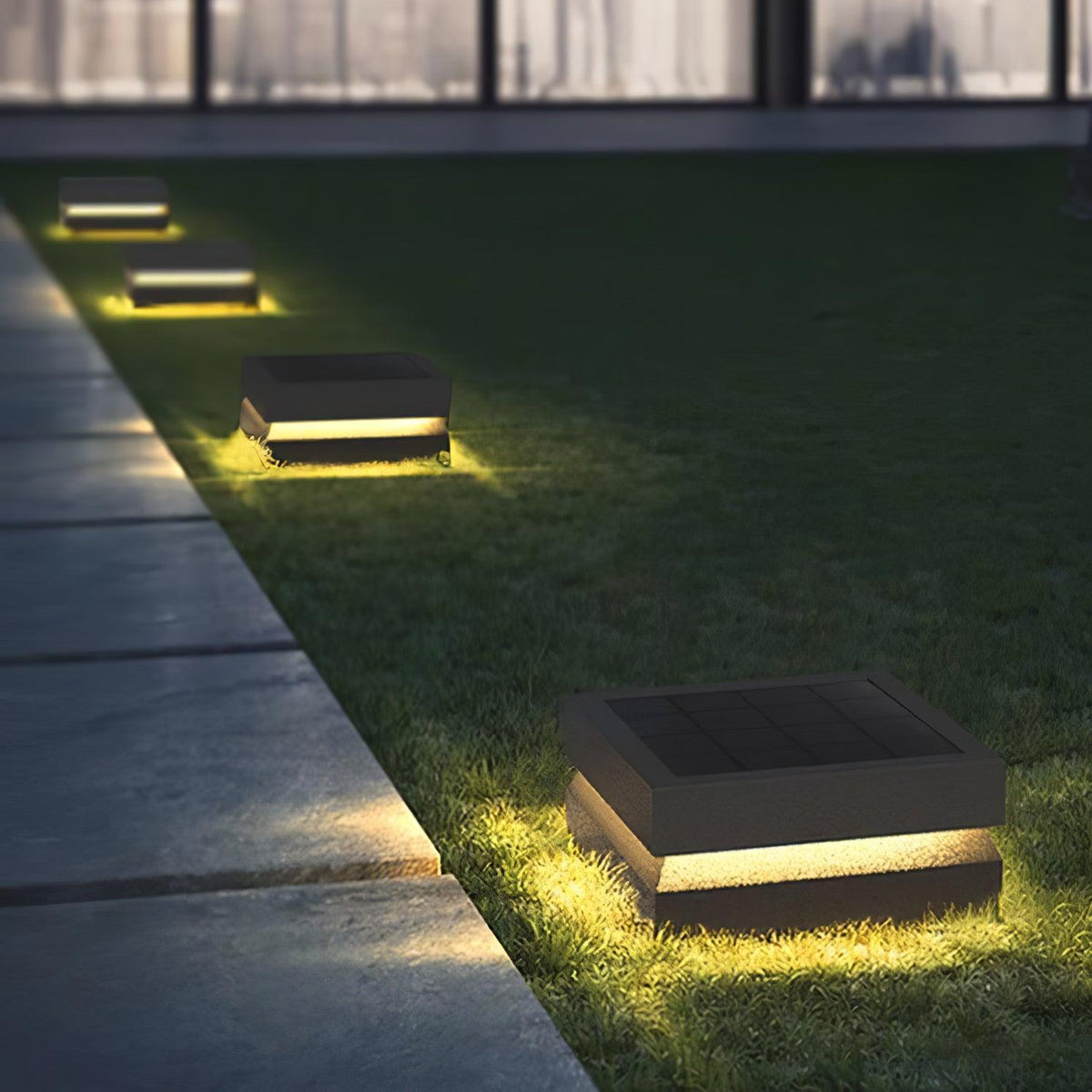 Modern Grey Square Post Light – Low Pillar Light for Gate