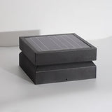 Modern Grey Square Post Light – Low Pillar Light for Gate