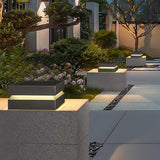 Modern Grey Square Post Light – Low Pillar Light for Gate